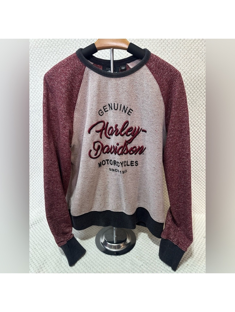 Harley-Davidson Maroon and Black crew neck sweatshirt
